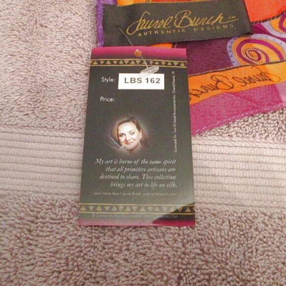 Vtg Laurel Burch Silk Scarf Fantastic Felines Rainbow Cat Kitty Art To Wear NWT - Picture 7 of 11